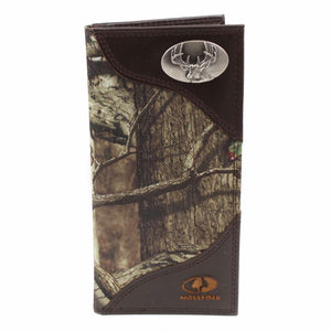 ZEP-PRO Mens Mossy Oak Nylon/Leather Wildlife Concho Wallet-2 Designs