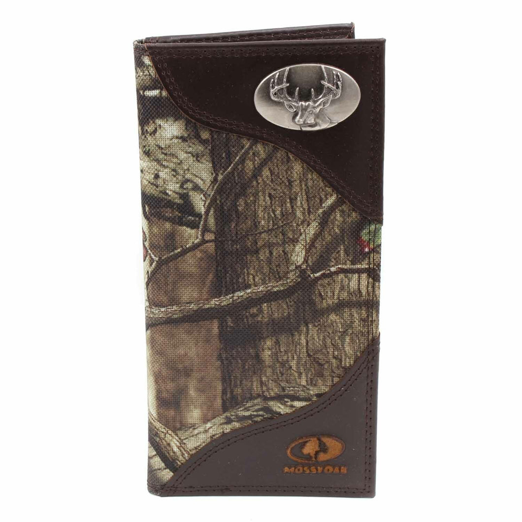 ZEP-PRO Mens Mossy Oak Nylon/Leather Wildlife Concho Wallet-2 Designs